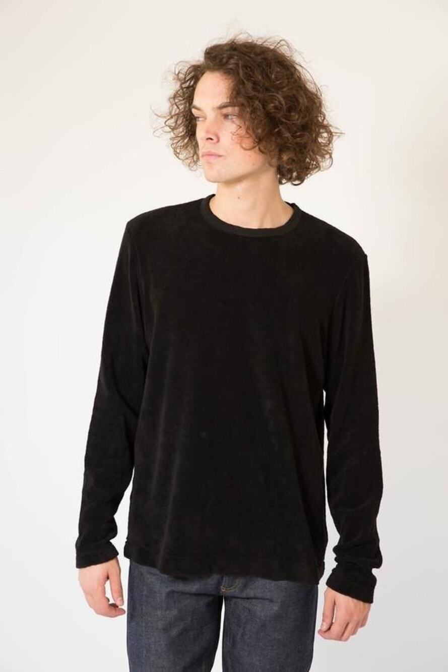 Our Legacy Black Terry Long Sleeve Tee Cotton Minimalist Scandinavian Medium